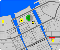 Map of Fukuoka Dome and surrounding area